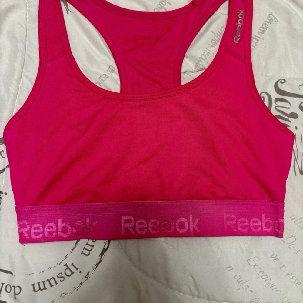 Reebok Pink Racerback Sports Bra Medium Support
